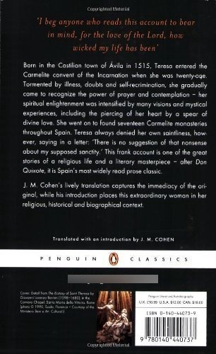 The Life Of Saint Teresa Of Avila By Herself Pengui, De Avila, Teresa. Editorial Penguin Classics En Inglés