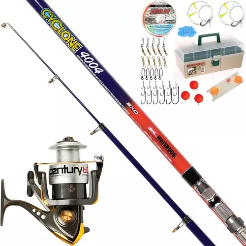 Kit Articulos Pesca Caja Completa Pejerrey + Caña 4 Mt + Ril