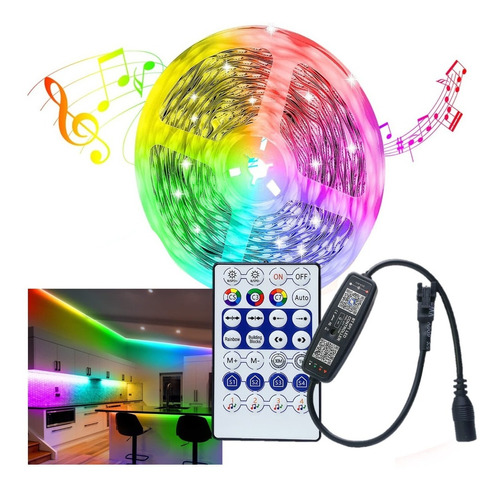 Tira Led Ws2811 Pixel 150 Leds Rgb Audio Ritmica App Control