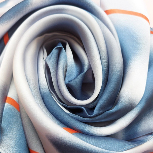 Pañuelo Silk Feeling / 70x70cm / Tie-dye Azul Linea Rojo