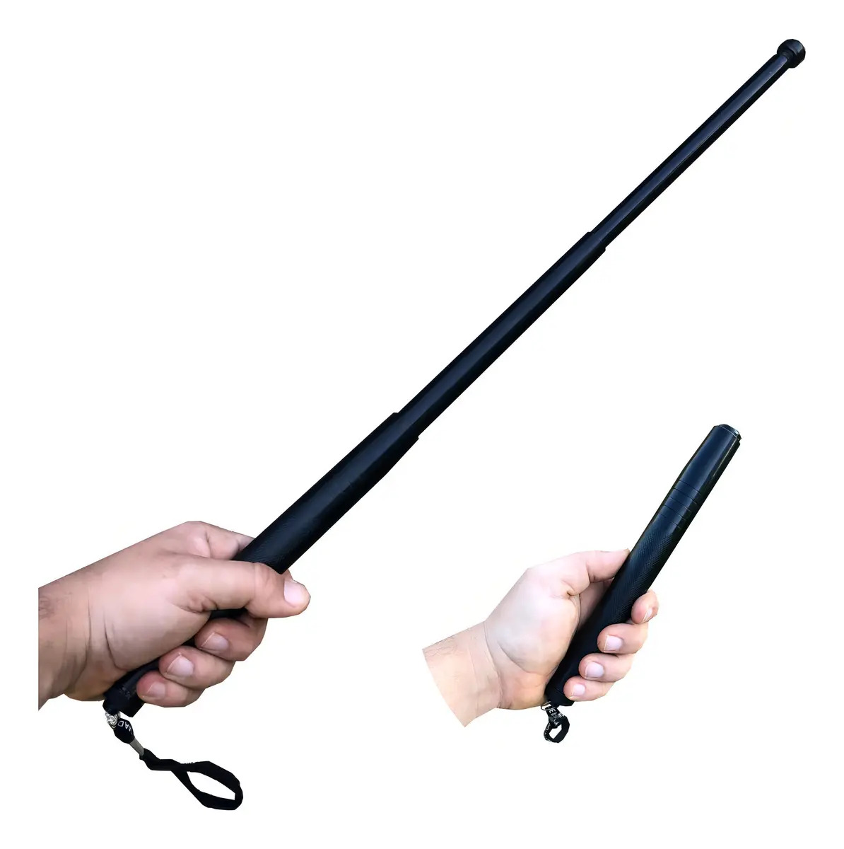 Bastão Retrátil Taue 518 Aço Preto Defesa Segurança Tático