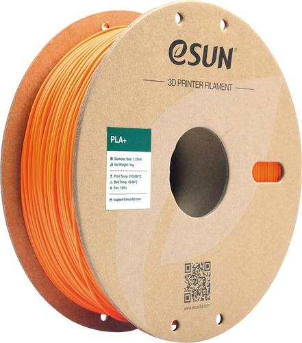 Filamento 3D PLA+ Esun de 1.75mm y 1kg orange