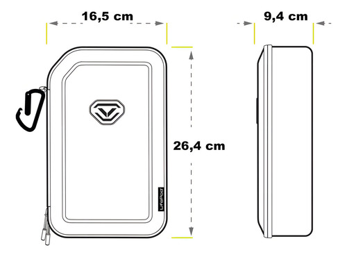 Vaultek Lifepod Zip20 - Funda de viaje a prueba de salpicaduras, color negro