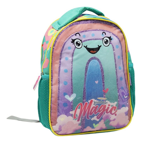 Mochila Escolar Niñas Nena Colegio Reforzada Jardin Espalda Color Turquesa