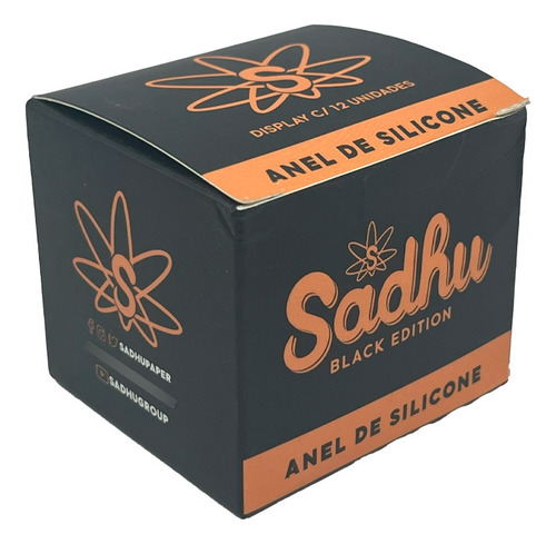 Anel De Silicone Porta Cigarro Sadhu Display C/12 Preto