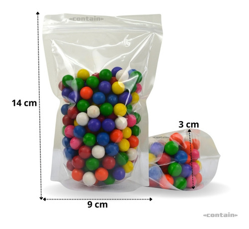Imagen 3 de 7 de 100 Bolsas Stand Up Pouch Con Cierre Transparente De 50 Grs