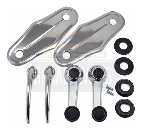 Kit Manivelas Maçanetas Espelhos Portas Mod.3 Fusca 70 A 77