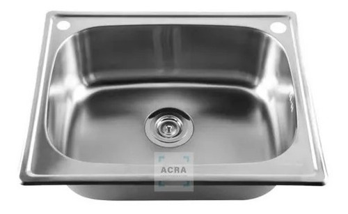 Imagen 2 de 4 de Pileta Cocina Simple De Sobreponer + Válvula + Sifón Acra