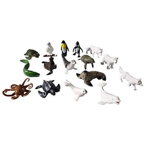 Juego De Figuras De Animales Polares Y Marinos 16 Pzas,...