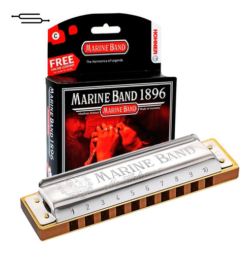 Imagen 1 de 3 de Armonica Diatonica Hohner Marine Band Tono Mayor Profesional