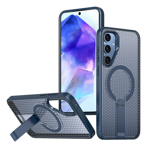 Funda Magnética De Metal Con Malla De Disipación De Calor Para Samsung Galaxy A56 A36 A26 A16 A55 A35 A25 A15 S25 S24 S23 Ultra