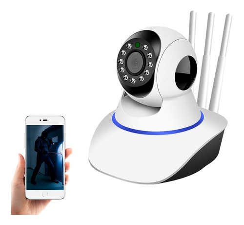 Cámara De Seguridad Vigila Ip Wifi Robot Hd 360° 3 Antenas