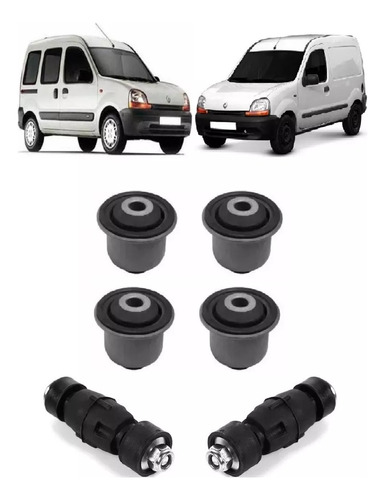 Kit 4 Bucha 2 Bieleta Dianteira Bandeja Renault Kangoo 2008