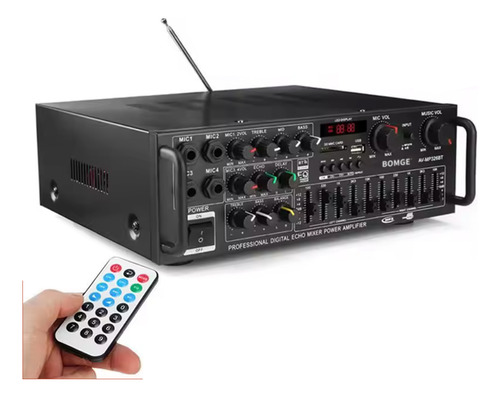 Bomge 326 Amplificador De Audio Para Auto Casa Bluetooth Color Negro
