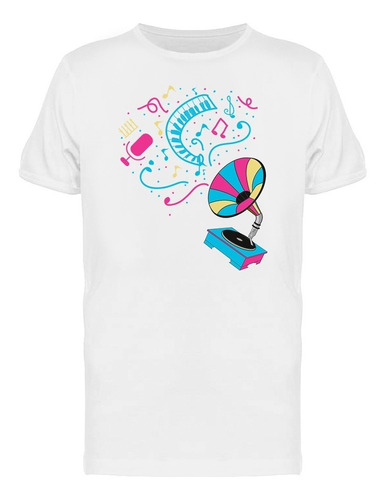 Playera De Colorido Tocadiscos Y Música