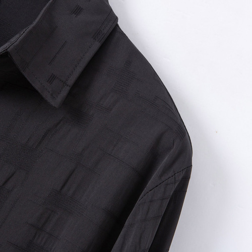 Blusa Para Hombre De Color Liso Con Pecho Creativo Y Solapa
