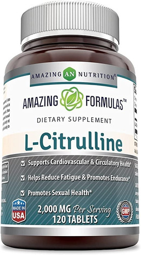 Suplemento De L-citrulina Amazing Nutrition 120 Tabletas