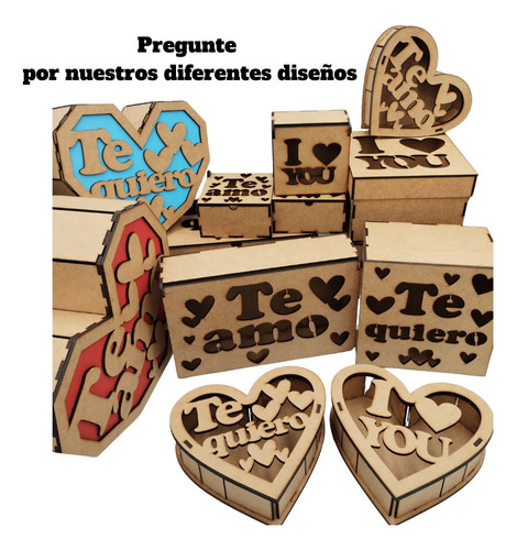 Caja De Corazón Grande 26 Cm Mdf Para Regalar/san Valentín