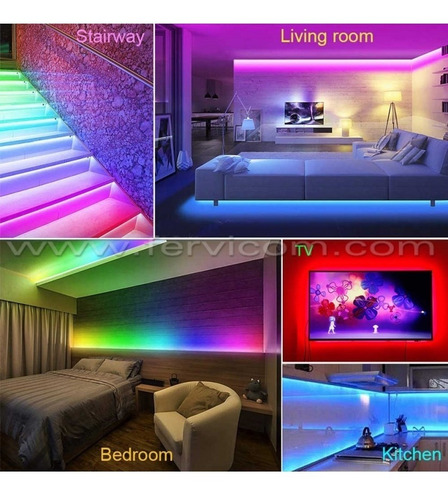 Imagen 8 de 10 de Cinta Led 220v Manguera Rgb 10m +control Remoto + Adaptador
