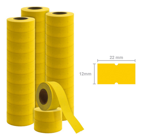 30 Rolos De Etiqueta Amarela Para Etiquetadora Mx