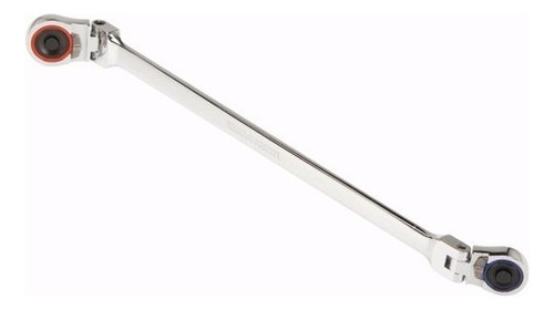 Llave De Matraca 1/4 Doble Cabezal Flexible Color Cromo