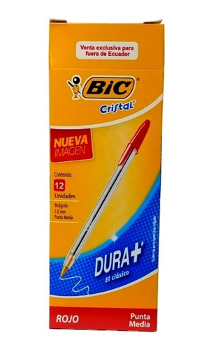 Esfero Bic Cristal Rojo X 12