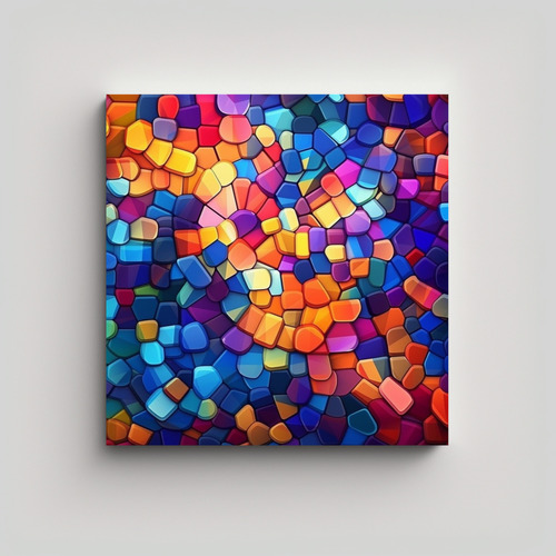 20x20cm Arte De Pared Mosaico Geométrico Vibrante 4k Flores