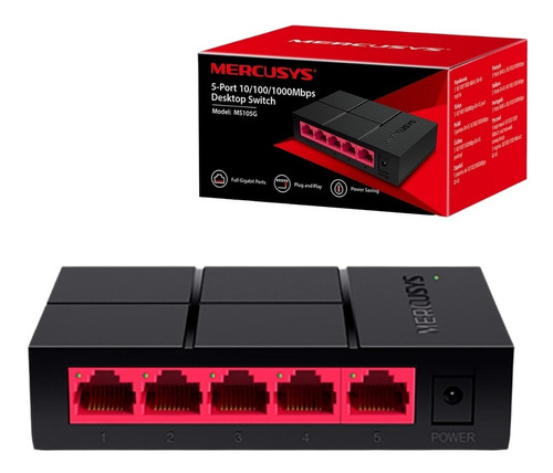 Switch Red Ethernet 5 Puertos Gigabit 10/100/1000 Mpbs