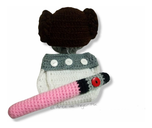 Conjunto Tejido A Crochet Princess Lea Guerra De La Galaxia