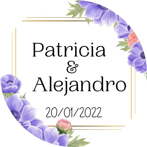 120 Sticker Etiqueta Boda Personalizado