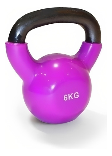 Pesa Rusa Coated Kettlebell 6 Kg Fitness Para Entrenamiento Color Violeta