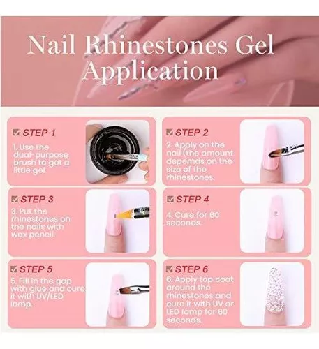 Beetles 15ml Nail Art Rhinestone Glue Gel Clear No Wipe Adhesive Resin Gems Diamonds Jewelry Gel Nail Polish Decoration with 2 Dual-purpose Brush Pen