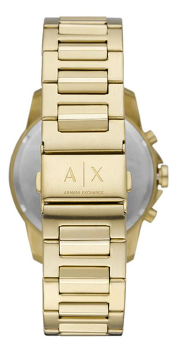 Armani Exchange Bank Cronógrafo Esfera Negra Correa De Acero Dorado Reloj Para Hombre - Ax1721