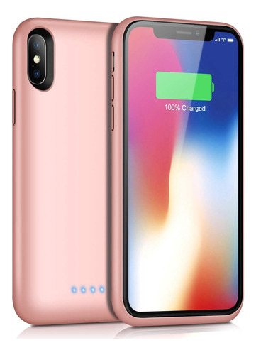 Funda Cargadora iPhone XS/x/10 Qtshine Rose Gold