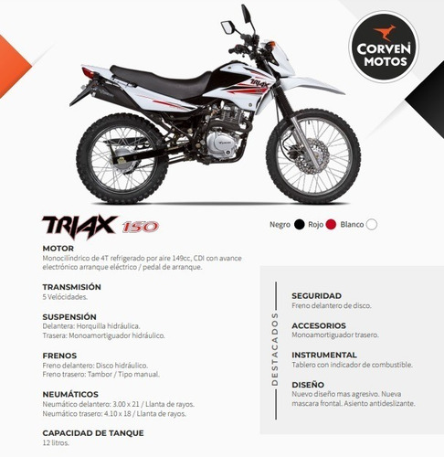Imagen 8 de 15 de Corven Triax 150 Okm Promo Retiras En 2hs Ruta 3 Motos