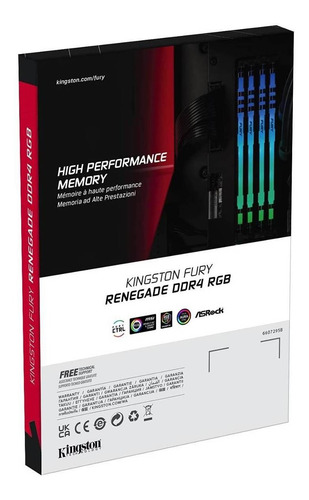 Memória Gamer Fury Renegade Rgb 32gb Ddr4 Cl16 Dimm Kingston