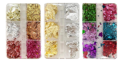 Kit 3 Folhas De Ouro Unha Foil Encapsulamento Arte Decoração