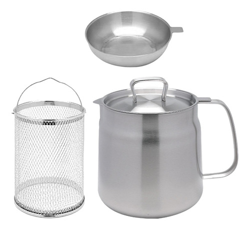 Olla Para Freidora De Acero Inoxidable, Olla Para Sopa, 1.5l