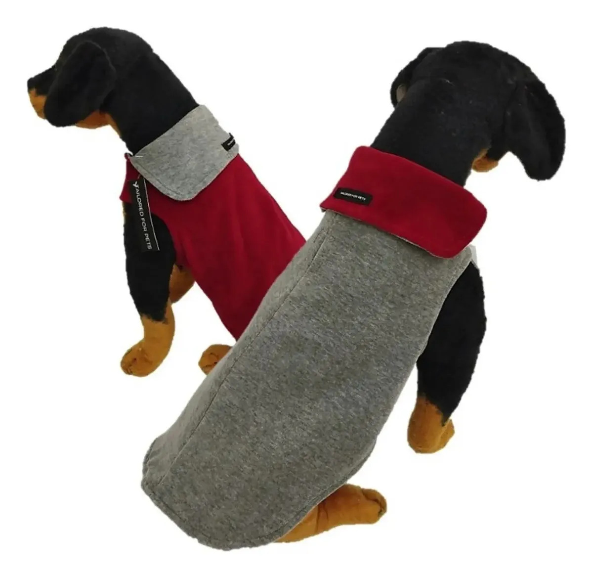 Roupa Frio Inverno Cachorro Pet Capa Plush Dupla Face Vermelho - M