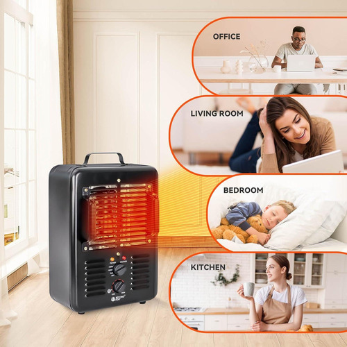 Calefactor Eléctrico Beyond Heat 1500w Con Termostato Negro