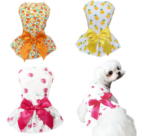 Msnfoasm Paquete De 3 Vestidos Para Perros Con Estampado De 