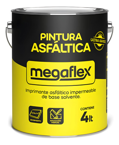 Pintura Asfaltica Megaflex 4 Lts Base Solvente