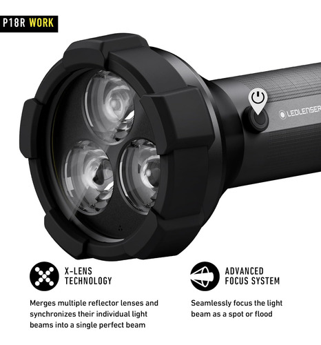 Linterna P18r - 4500 Lúmenes - Luz Inteligente - Carga Magné