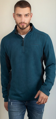 Sudadera Hombre Greenlander Fce8312a Fleece Bicolor Ligero