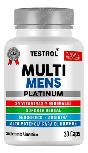Multi Mens Platinum  | + 24 Vitaminas Para Hombre | 30 Caps Sabor Sin sabor
