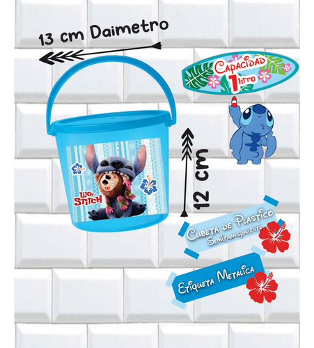 Dulcero Lilo Y Stitch Cubeta 30pz Más Regalito