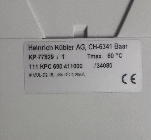 Controlador De Temperatura Mul-d2 Marca Heinrich Kubler