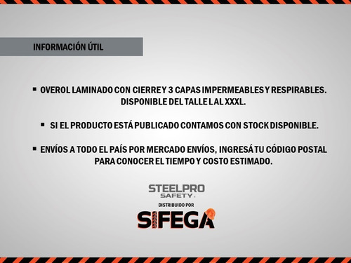 Imagen 2 de 2 de Mameluco Laminado Descartable Eagle Sifega
