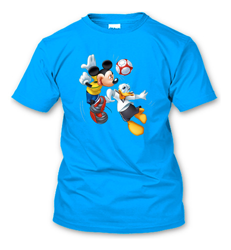 Playera Mickey Mouse Con Pato Donald Futbol