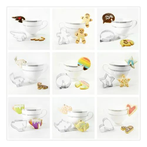 Juego De 9 Cortadores De Galletas Colgar Borde De Taza,...
